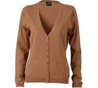 JAMES & NICHOLSON Cardigan Classique en Coton (L, Chameau)