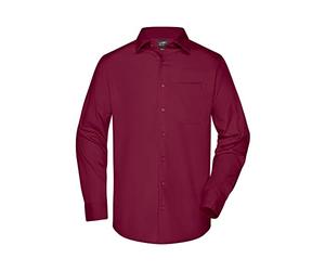 JAMES & NICHOLSON - Femme Chemise Classique Popeline avec Finition Easy Care (L, vin)