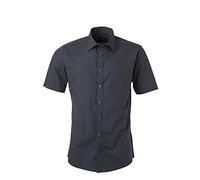 JAMES & NICHOLSON - Homme Chemise Classique Popeline avec Finition Easy Care (L, Carbone)