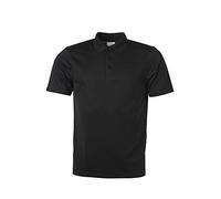 JAMES & NICHOLSON Homme Polo technique en polyester pour la promotion, le sport et les loisirs (L, noir)