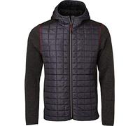 James & Nicholson Men's Knitted Hybrid Jacket Vestes 3XL Grey-Melange/Anthracite-Melange
