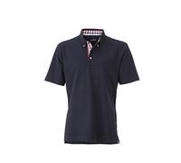 JAMES & NICHOLSON Polo Homme avec Inserts contrastés Vichy (XXL, Marine/Rouge-Marine-Blanc)