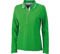JAMES & NICHOLSON Polo Manches Longues (M, Vert/Blanc cassé)