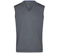 JAMES & NICHOLSON Pull Classique sans Manches en Coton pour Homme - L - Grey-Heather
