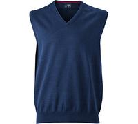 James & Nicholson Pull sans Manches avec col en V pour Homme XL Bleu Marine