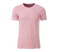 JAMES & NICHOLSON - Tee-Shirt Homme Bio Coupe Classique (M, Rose Pastel)