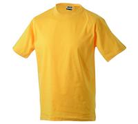 JAMES & NICHOLSON Tee-Shirt Manches Courtes Single-Jersey (4XL, Jaune d'or)