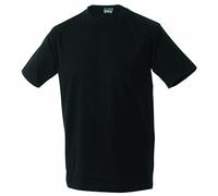 JAMES & NICHOLSON Tee-Shirt Manches Courtes Single-Jersey (4XL, Noir)