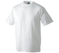 JAMES & NICHOLSON Tee-Shirt Manches Courtes Single-Jersey (L, Blanc)