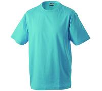 JAMES & NICHOLSON Tee-Shirt Manches Courtes Single-Jersey (M, Turquoise)