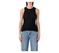 James Perse, Femme, Tops, Noir, Taille: 38 FR Cotton Cashmere Rib Shell Top