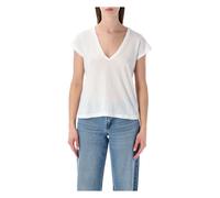 James Perse - High Gauge Deep V Tee - Femme - Tops - Blanc - Taille: 42 FR