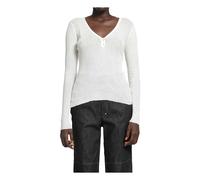 James Perse - Top style Henley côtte - Femme - Pulls - Blanc - Taille: 38 FR