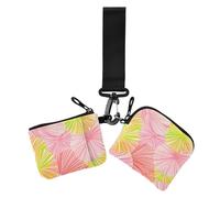 James Style Tie-Dye Lot de 2 porte-monnaie pour femme avec fermeture éclair et sangle de poignet Rose Jaune
