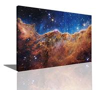 James Webb Space Telescope Cosmic Cliff bateau base nébuleuse poster wall art picture Print Canvas painting Astronomic Lovers chambre décoration murale (20x30cm-Encadrée)