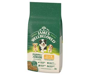 JAMES WELLBELOVED Croquettes complètes pour chiots de moins de 14 mois, riches en dinde et en riz Junior 2 kg