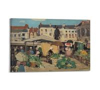 James Wilson Morrice Market Poster imprimé sur toile pour décoration d'intérieur, chambre à coucher (30 x 45 cm)