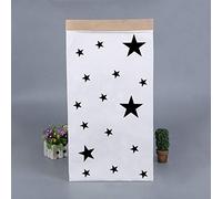 JameStyle26 Boîte de rangement Papier Sac en papier kraft Sac cadeau Sac Papier Poubelle Sac en papier Paper Bag Chambre d'enfant Jouet Blanc Marron (Étoile)