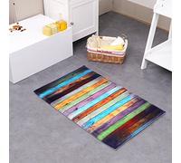 JameStyle26 Joli tapis de bain antidérapant - Séchage rapide - Antidérapant - Pour cuisine et salle de bain - Rayures multicolores - 50 x 80 cm
