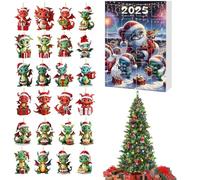 jamgeery Calendrier de l Avent - Calendrier de l'Avent de Noël 24 Jours avec Thème Dinosaure,Pendentif Collection en Acrylique 2D pour Ados Adultes Activité Familiale Fête Salle de Classe Maison