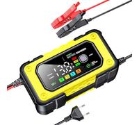 jamgeery Chargeurs De Batterie De Voiture - Chargeur de Batterie 12V 7A pour Voiture,Gadget de Charge avec Écran LCD Couleur pour Automobile Camion Moto Bateau Maritime Extérieur Garage,Utilisation en