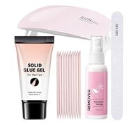 jamgeery Colle À Ongles Solide Et Dissolvant - Set De Durcissement Pour Pointes Acryliques - Kit De Manucure Avec Lampe UV Pour Salon Maison Filles École Noël Mariage Fête Halloween Femmes
