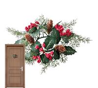 jamgeery Couronne de Bougies Anneaux - Couronne de Noël avec Anneau à Bougie,Décoration Artificielle Pommes de Pin Baies Rouges Centre de Table pour Salon Cheminée Chambre Salle à Manger Cuisine