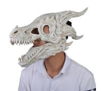jamgeery Couvre-visage en latex Os de dragon - Couverture complète du visage du crâne effrayant dragon,Décoration de fête de couverture de visage de dinosaure de crâne de mâchoire de cosplay