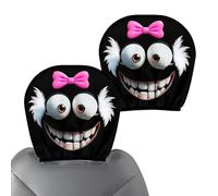 jamgeery Housses de Siège Auto | 2 Pièces Housses pour Appui-Tête Véhicule | Décorations Intérieures Amusantes Design Yeux Cartoon Mignons | Pour Famille Voiture Remorque Tracteur Camion SUV MPV