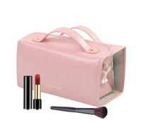 jamgeery Sac à pinceaux de Maquillage, Porte-pinceaux de Maquillage de Voyage,Sacs à cosmétiques Pliables enroulables avec Plusieurs Compartiments Transparents Amovibles - Sac de Maquillage portatif