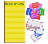 jamgeery Tableau À Pochettes Pédagogique - Tableaux Mathématiques Effaçables,Poster Pliable Jour du Nombre pour École Maternelle Primaire Étudiant Maison