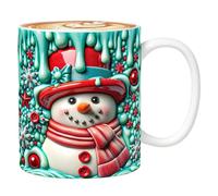 jamgeery Tasse Bonhomme de Neige - Mugs à Café Céramique Hiver - Mug 3D Bonhomme de Neige 35cl avec Anse pour Thé Chocolat Cadeau