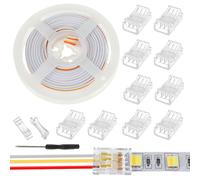 JAMHER 10 Pièces LED Strip Connector RGB Lights Adapter Lighting Pin Connecteurs clairs sans fil Gapless Track Lighting Connector avec 5M/16.4ft câble(3 PIN 10 MM)