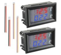JAMHER 2 Pièces 10A DC 0-100 V LED Voltmètre Ampèremètre, Rouge et Bleu Multimètre numérique Testeur de courant de tension pour 12V/24V Ampémètre Voltmètre Gauge Panneau