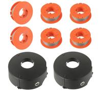 JAMHER F016800175 Bobine de Rechange 1,6mm x 8M pour Bosch Art 23 26 30 Combitrim Easytrim avec Couvercle F016L71088 (6 Bobines, 2 Couvercle)