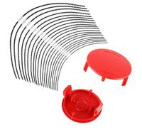 JAMHER Lot de 20 Fils de débroussailleuse F016800431 pour débroussailleuse AFS 23-37 37 cm x 3,5 mm, avec 2 pièces Couvercle de bobine F016F04841 (20 lignes + 2 couvercles)