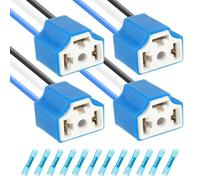 JAMHER Lot de 4 Céramique H4 9003 HB2 céramique H4 prise phare voiture 3 broches Connecteur pour Voiture Camion Bateau Marine Phare Remplacement LED Antibrouillard Retrofit