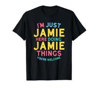 Jamie Here Doing Jamie Things Funny Jamie Name T-Shirt Graphique avec Valeur, Homme, Noir, S