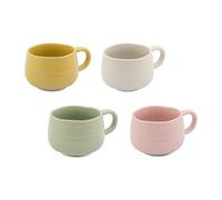 Jamie Oliver Big Love Cosy Cuppa Lot de 4 Tasses à Café en Céramique Mouchetée, Cadeau pour Toutes les Occasions, Passe au Lave-Vaisselle, Micro-Ondes, Couleurs Mélangées, 375 ml X 4, 13 X 10 X 7 cm