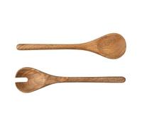Jamie Oliver Big Love Set de Cuillères de Service, Bois de Manguier Durable Certifié FSC, Ustensiles de Cuisine pour Salades, Pinces en Bois, Lot de 2, 29x14x2 cm