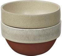 Jamie Oliver Rustic Italian Set de 2 coupelles à antipasti, Coupelles à antipasti, Coupelles pour antipasti, Coupelles à snack, Faïence, Blanc lait / Vert pistache, Ø 11 cm x 6.5 cm, Ø 11 cm x 4 cm, 5