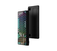 JAMIEKA Clavier à cordon 97 touches RVB personnalisable, bouton de volume, design anti-ghosting pour gamers, claviers de jeu, sensation mécanique