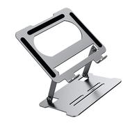 JAMIEKA Support pliable en acier carbone avec base antidérapante et cadre ventilé pour ordinateur portable jusqu'à 17"