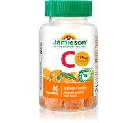 Jamieson C Gummies 125 mg capsules molles à mâcher pour renforcer le système immunitaire, retrouver une belle peau, de beaux ongles et des dents en bonne santé saveur Tangy Orange 60 pcs