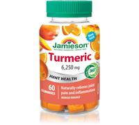Jamieson Turmeric Gummies 6250 mg capsules molles à mâcher pour préserver la vitalité saveur Mango Orange 60 pcs