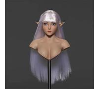 JAMING Sculpture de tête de femme à échelle 1/6, elfe fille, peau pâle, sculptée pour figurine d'action féminine de 30,5 cm (M017-B)