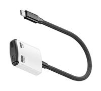JAMNGHB Adaptateur de lunettes portable 1 entrée 2 sorties Type C Splitter Hub pour accessoires de réalité virtuelle avec fonction Plug and Play Lunettes de réalité Lien