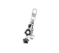 JAMNGHB Adorable porte-clés créatif en forme de patte de chat avec breloque en forme de fleur de bonbon en alliage, Fleurs Love Footpri, taille unique