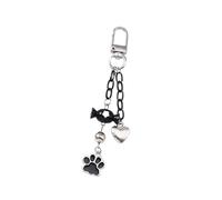 JAMNGHB Adorable porte-clés créatif en forme de patte de chat avec breloque en forme de fleur de bonbon en alliage, Empreinte Candy Love, taille unique