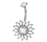 JAMNGHB Anneaux de nombril en forme de fleur faciles à assortir pour améliorer leur propre charme en alliage texture pour les amateurs de mode moderne piercing nombril ongles, One Size, Comme décrit
